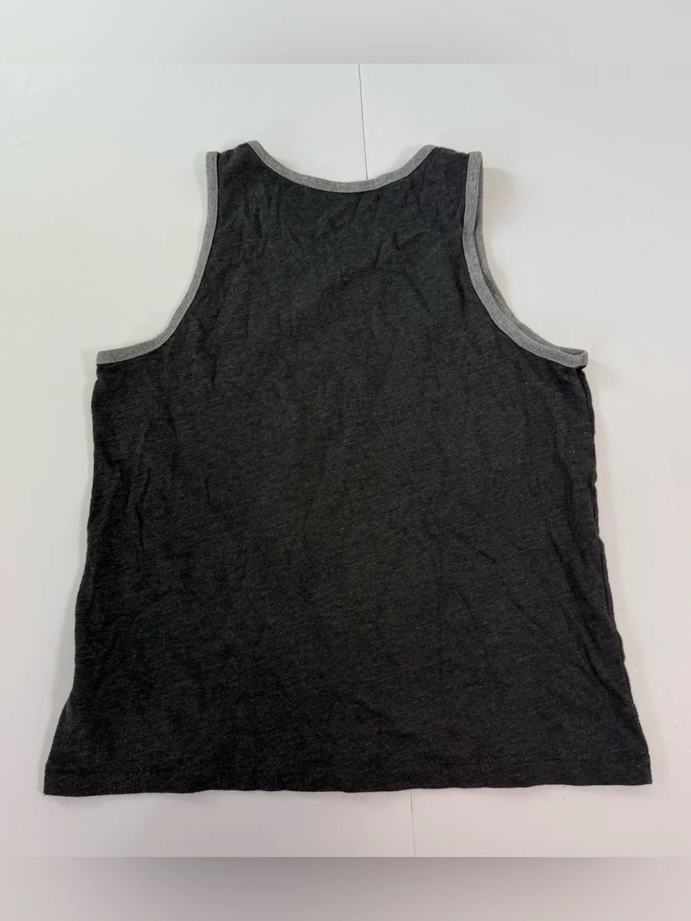 Old Navy Black Tank Top with Blue & Yellow Surf Skeleton Graphic